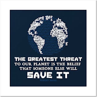 Protect Our Planet [blue] Posters and Art